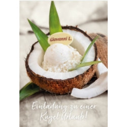 Postkarte - Einladung (Kokos)